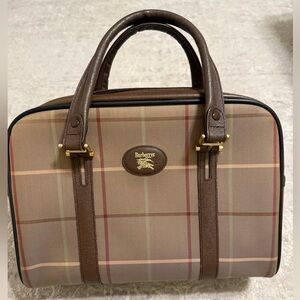 Burberry Vintage Brown Checkered Boston Satchel (Burberrys)